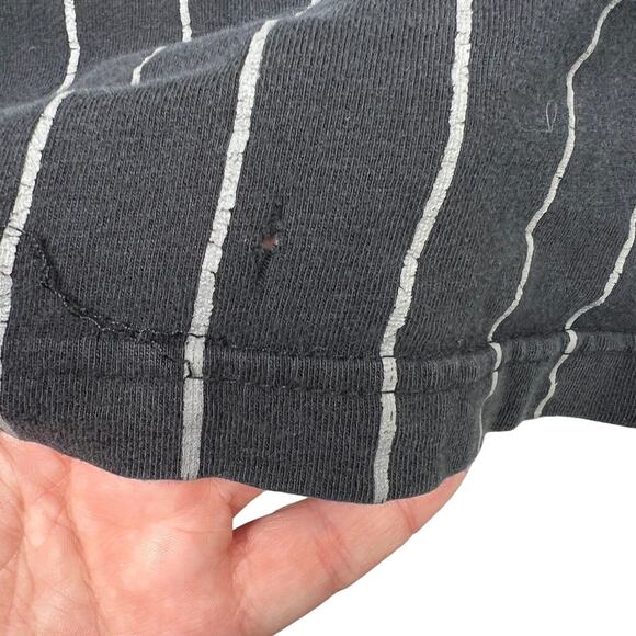 Avirex Vintage Y2K Striped Spellout Baseball Tee T-Shirt Black Mens XL - Picture 6 of 6